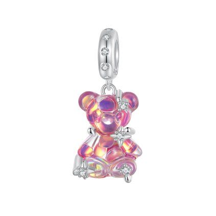 stříbrný přívěsek medvídka se zirkony charms SCC2754 VT+