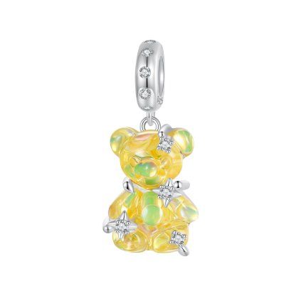 stříbrný visací přívěsek medvídek charms SCC2754 YE+
