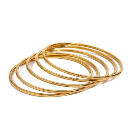 ELENYS Bangle Gold set  pozlacené náramky 18K žluté zlato