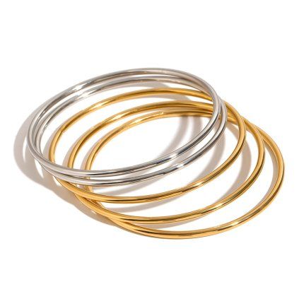 ELENYS Bangle Duo set  sada náramků 18K zlato & ocel