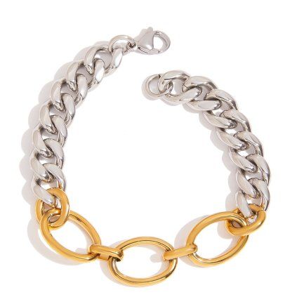 ELENYS Duo Oval  pozlacený náramek 18K žluté zlato