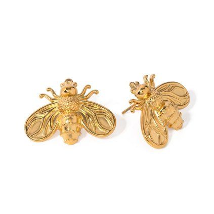 ELENYS Bee Honey  pozlacené náušnice 18K žluté zlato