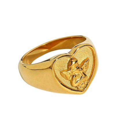 ELENYS Heart Angel  pozlacený prsten 18K žluté zlato