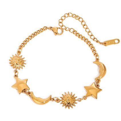 ELENYS Luna Stella Mini  pozlacený náramek 18K žluté zlato