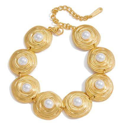 ELENYS Aurora Pearl  pozlacený náramek 18K žluté zlato