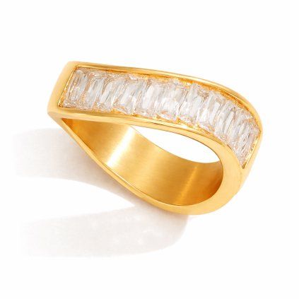 ELENYS Edge  pozlacený prsten 18K žluté zlato