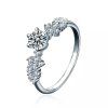 Elenys stříbrný rhodiovaný prsten s drahokamem moissanitem