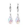 Royal Fashion stříbrné  náušnice pozlacené 18k bílým zlatem Swarovski®