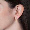 Elenys pozlacené kruhové náušnice Srdce s krystaly Swarovski® 18K růžové zlato