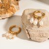 ELENYS Pearl Trio  pozlacené náušnice 18K žluté zlato
