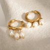 ELENYS Pearl Trio  pozlacené náušnice 18K žluté zlato