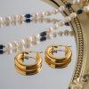 ELENYS Bold Dome Hoops  pozlacené náušnice 18K žluté zlato