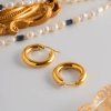 ELENYS Bold Dome Hoops  pozlacené náušnice 18K žluté zlato