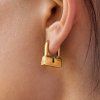 ELENYS Lock  pozlacené náušnice 18K žluté zlato