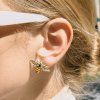 ELENYS Bee Sparkly  pozlacené náušnice 18K žluté zlato