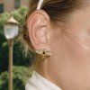 ELENYS Bee Sparkly  pozlacené náušnice 18K žluté zlato
