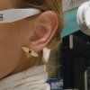 ELENYS Bee Sparkly  pozlacené náušnice 18K žluté zlato