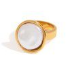 ELENYS Organic Pearl  pozlacený prsten 18K žluté zlato