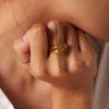 ELENYS Heart Angel  pozlacený prsten 18K žluté zlato