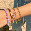 ELENYS Amethyst Aura  pozlacený náramek 18K žluté zlato