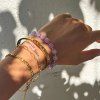 ELENYS Amethyst Aura  pozlacený náramek 18K žluté zlato
