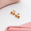 ELENYS Cherry  pozlacené náušnice 18K žluté zlato