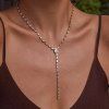 ELENYS Linear Drop  pozlacený náhrdelník 18K žluté zlato