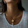 ELENYS Pearl Cross  pozlacený náhrdelník 18K žluté zlato