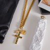 ELENYS Cross Charms  pozlacený náhrdelník 18K žluté zlato