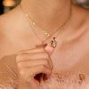 ELENYS Floraya Spinner Crystal  pozlacený náhrdelník 18K žluté zlato