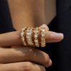 ELENYS Crystal Line  pozlacený prsten 18K žluté zlato