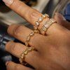ELENYS Crystal Love  pozlacený prsten 18K žluté zlato