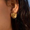ELENYS Golden Knot  pozlacené náušnice 18K žluté zlato