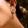 ELENYS Soft Bloom  pozlacené náušnice 18K žluté zlato