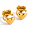 ELENYS Velvet Heart  pozlacené náušnice 18K žluté zlato