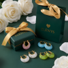 ELENYS Opaline Rose  pozlacené náušnice 18K žluté zlato